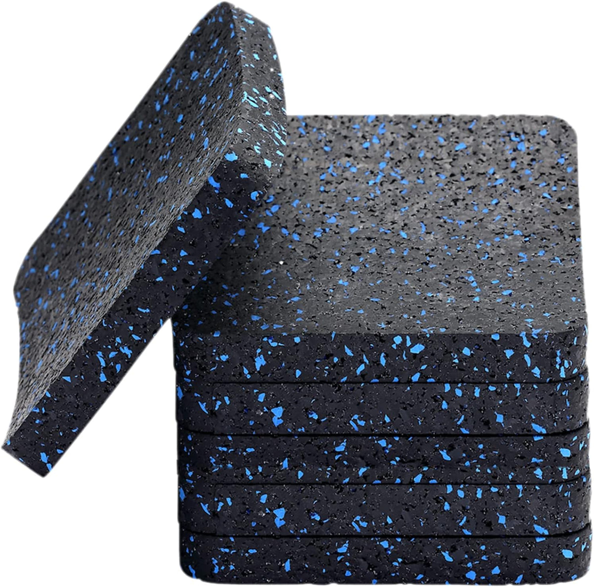 Rubber Treadmill Mat Pads, 6-Pack, 3.94 X 3.94 X 0.5 In