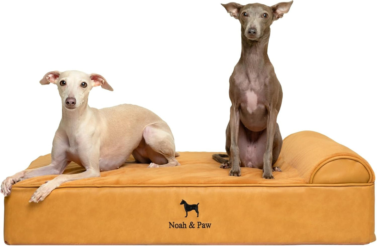 NOAH & PAW Large Dog Bed Orthopedic Memory Foam Cooling Gel 35X25X8.7 In