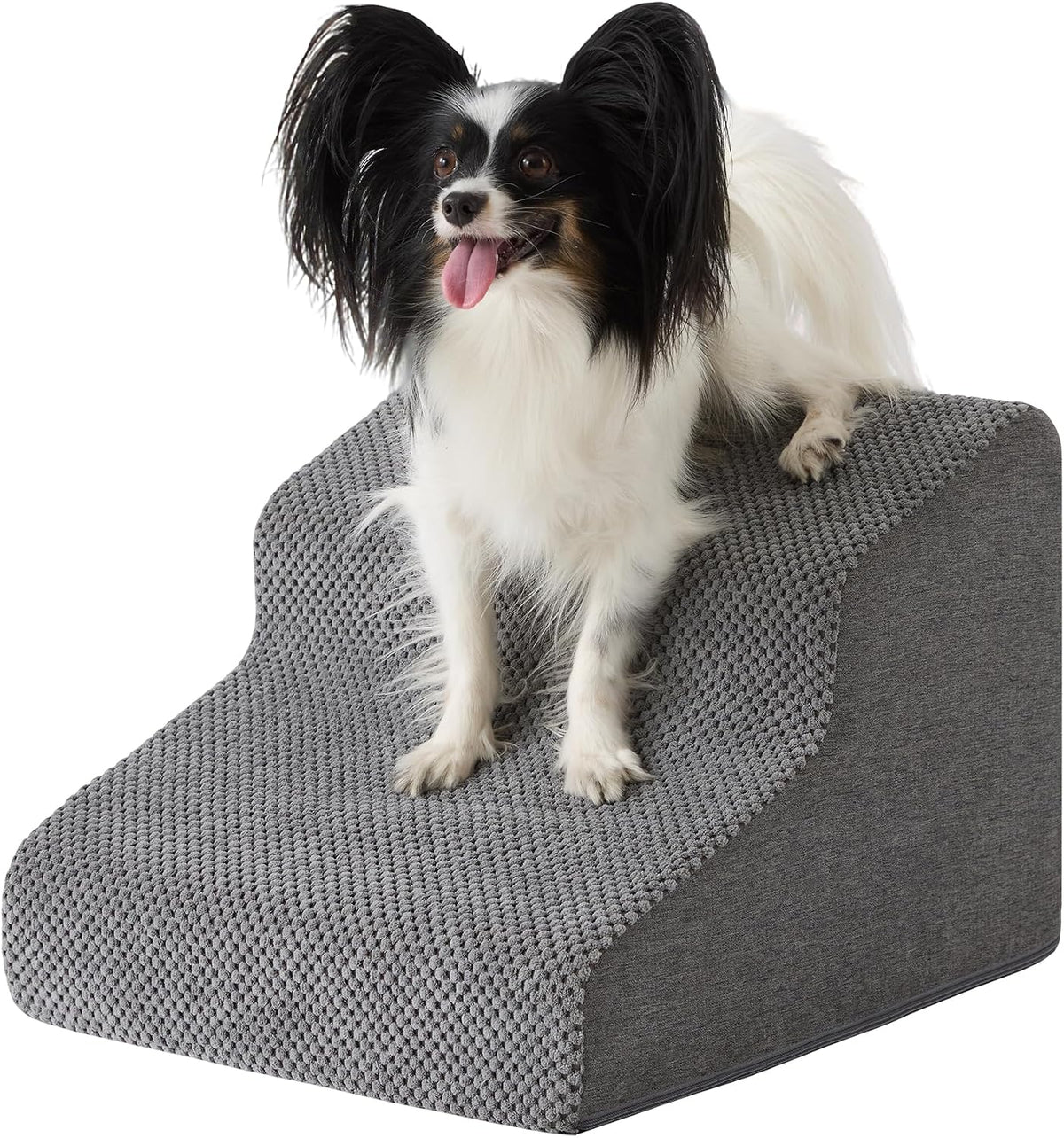 Ahpmeoa Dog Stairs for Small Dogs 11.5’’ H, 2-Step Dog Steps for Bed, Grey