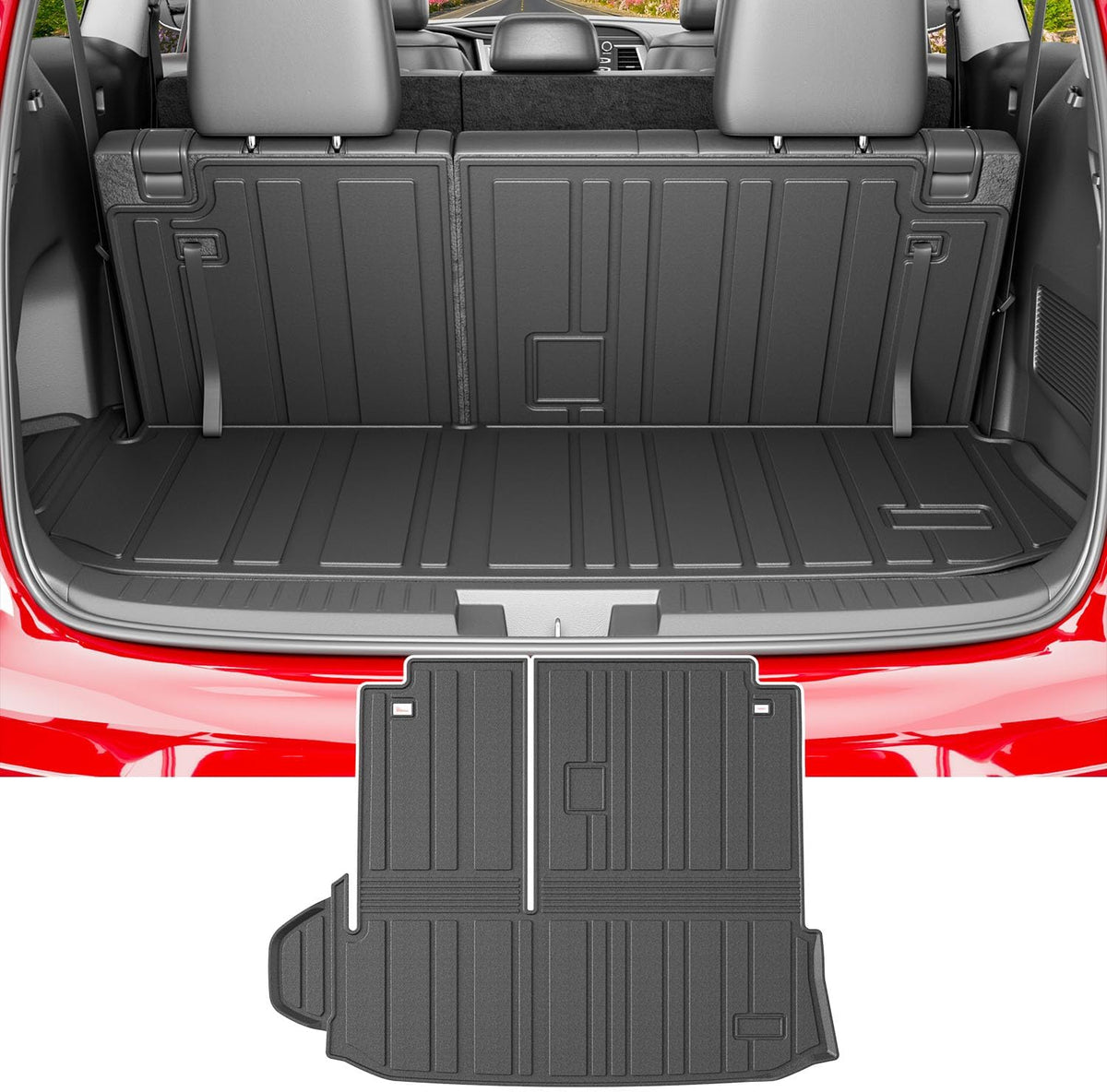 Powoq Cargo Mat Backrest Mats Compatible with 2020-2026 Toyota Highlander