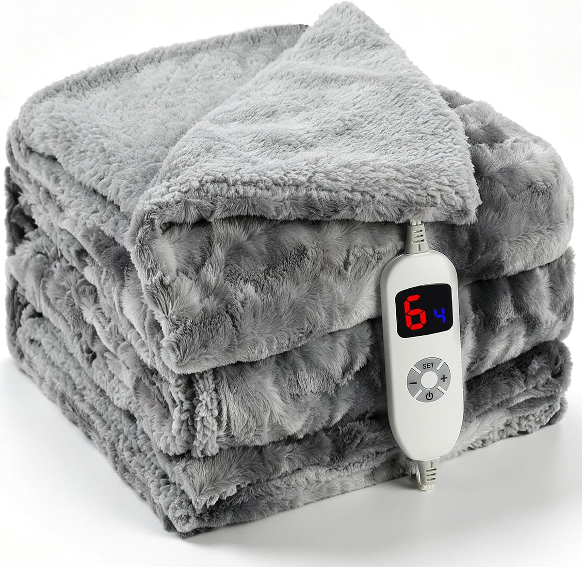 ESTINGO Heated Blanket Throw 50” X 70” Dark Gray - Suitable for Home Office