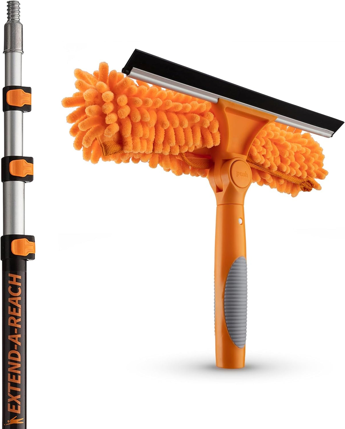 4-12 Ft Window Washing Kit with Extension Pole (20+ Foot Reach)