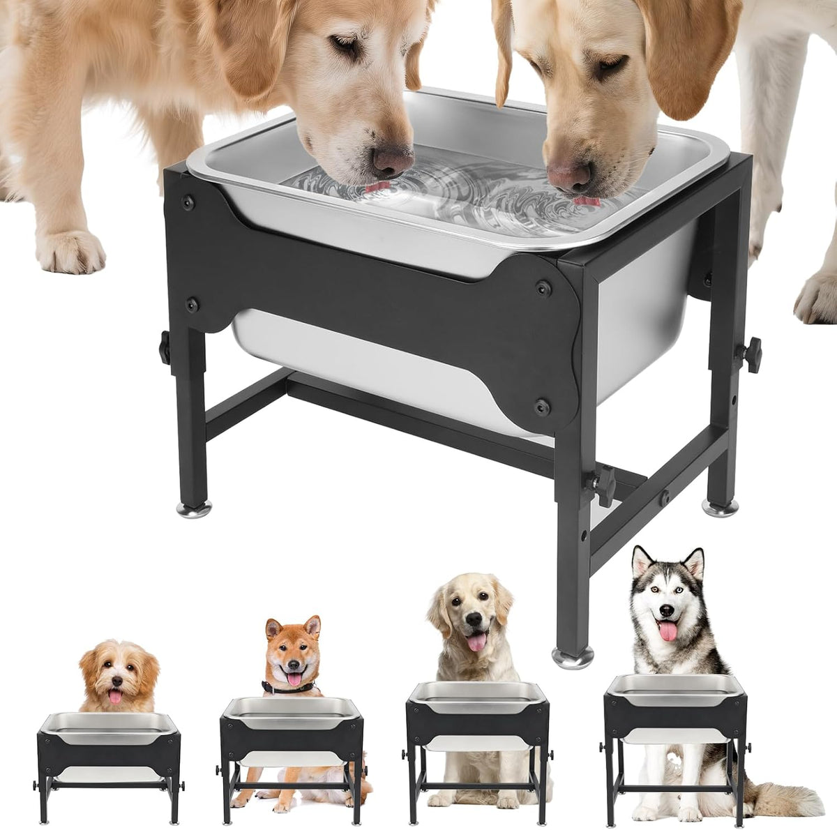 YUEPET Outdoor Elevated Dog Water Bowl, 3 Gallon Bowl for Large Dogs