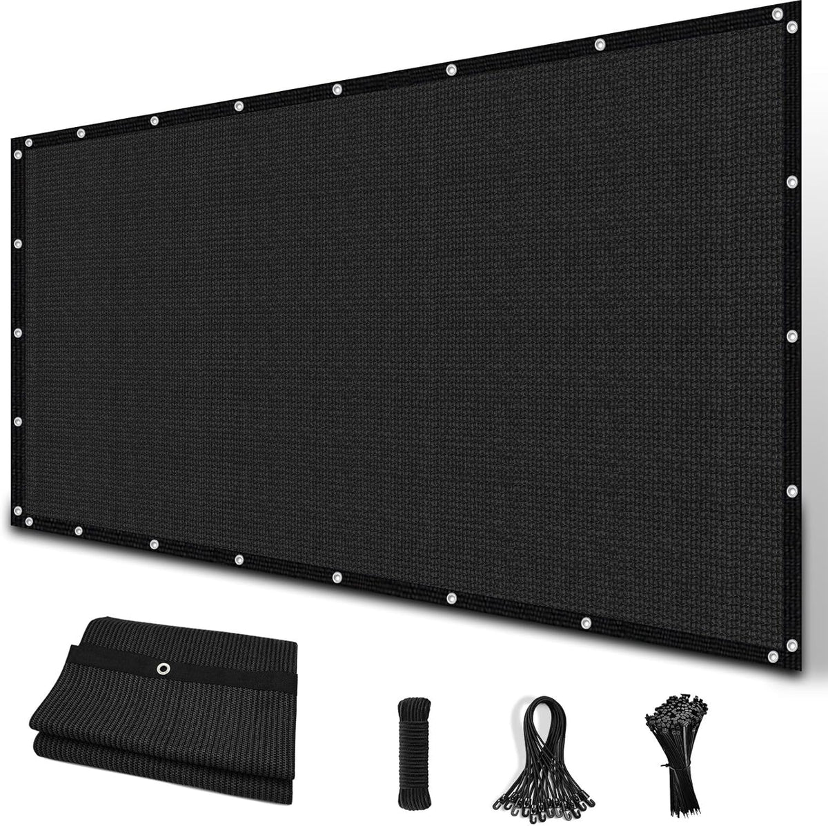 Amagenix 90% Sun Shade Cloth with Grommets, 8' X 12' Pergola Replacement Shade Cover Canopy Privacy Screen for Outdoor Patio Garden, Black (We Customized)