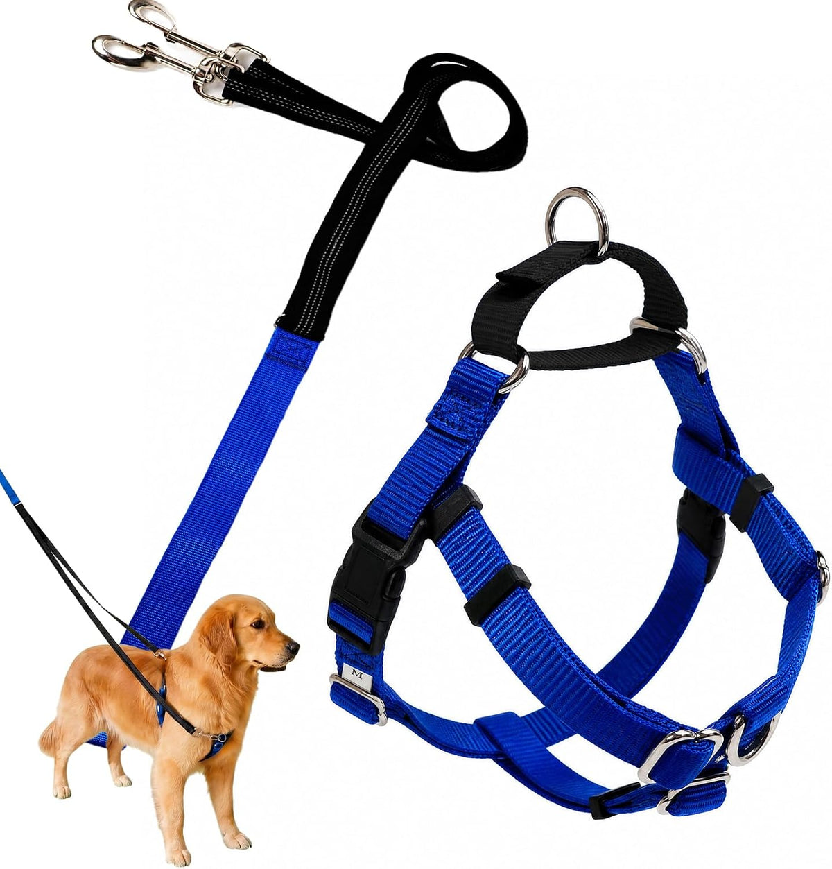 Freedom No Pull Dog Harness, Anti-Pull(Blue, Small)
