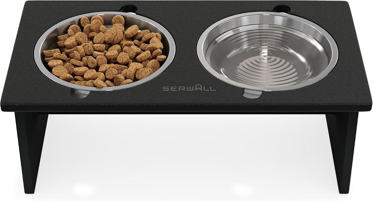 SERWALL Elevated Dog Bowls, HDPE Raised Dog Bowl Stand, 7.9" Tall