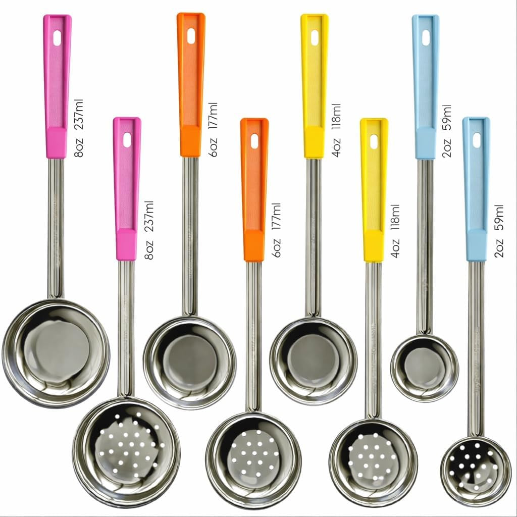Portion Control Serving Spoons, 8 Piece Set Stainless Steel Measuring Cups