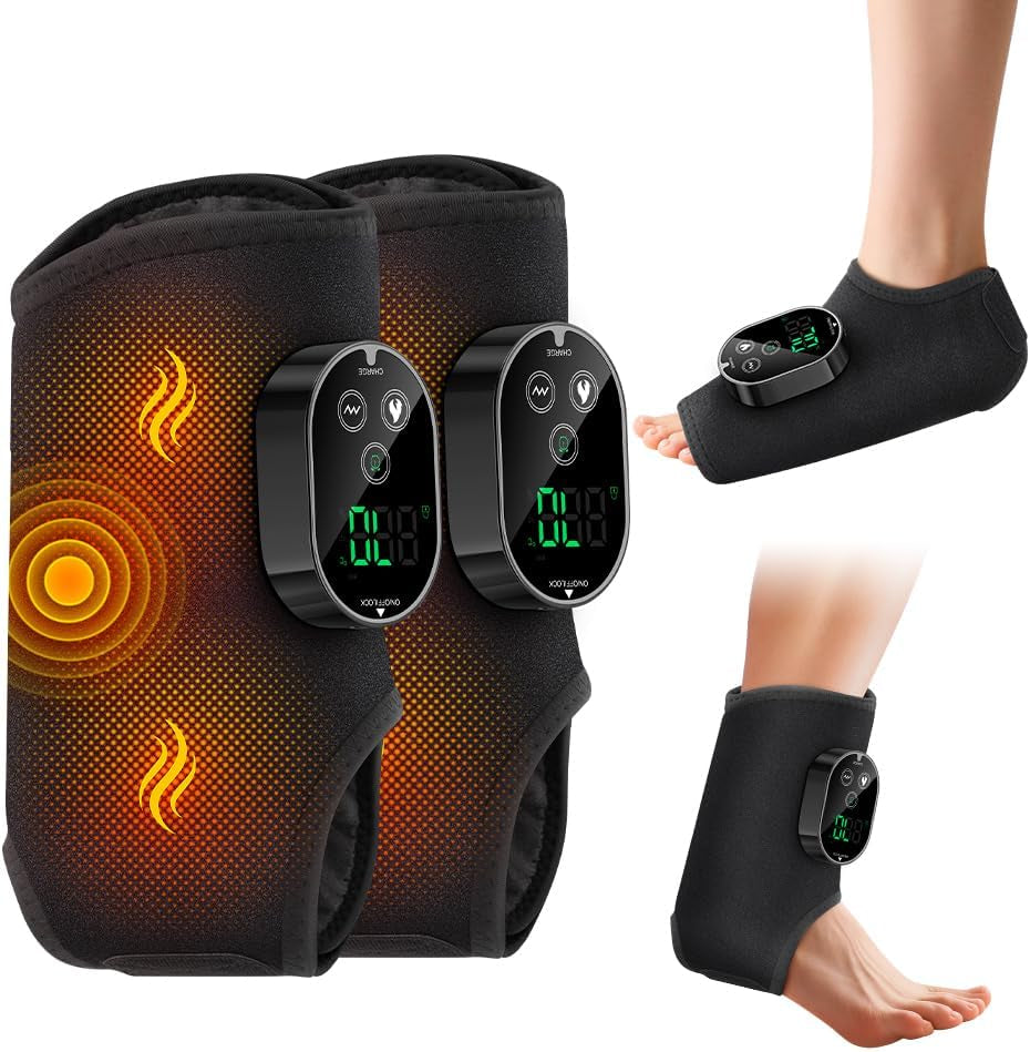 2-Pack Cordless Heated Foot Massager for Neuropathy Ankle Heating Pad