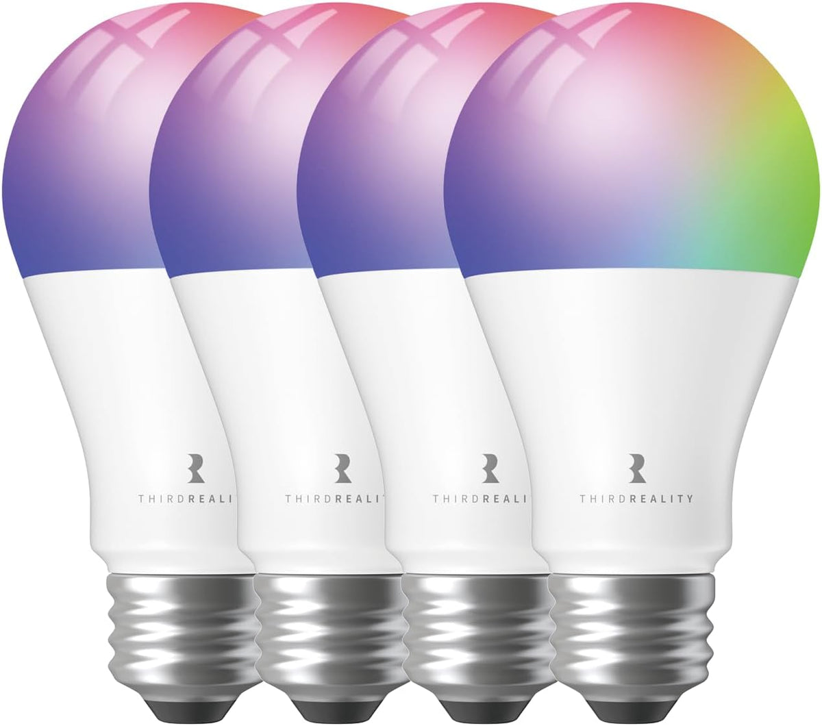 THIRDREALITY Zigbee Smart Color Bulb ZL1 4Pack,Compatible with Home Assistant(Zha&Z2M), Smartthings,Aeotec,Homey,Hubitat or Echo Devices with Built-In Hub,A19 RGBCW Bulb,2700K-6500K Tunable,800 Lumens