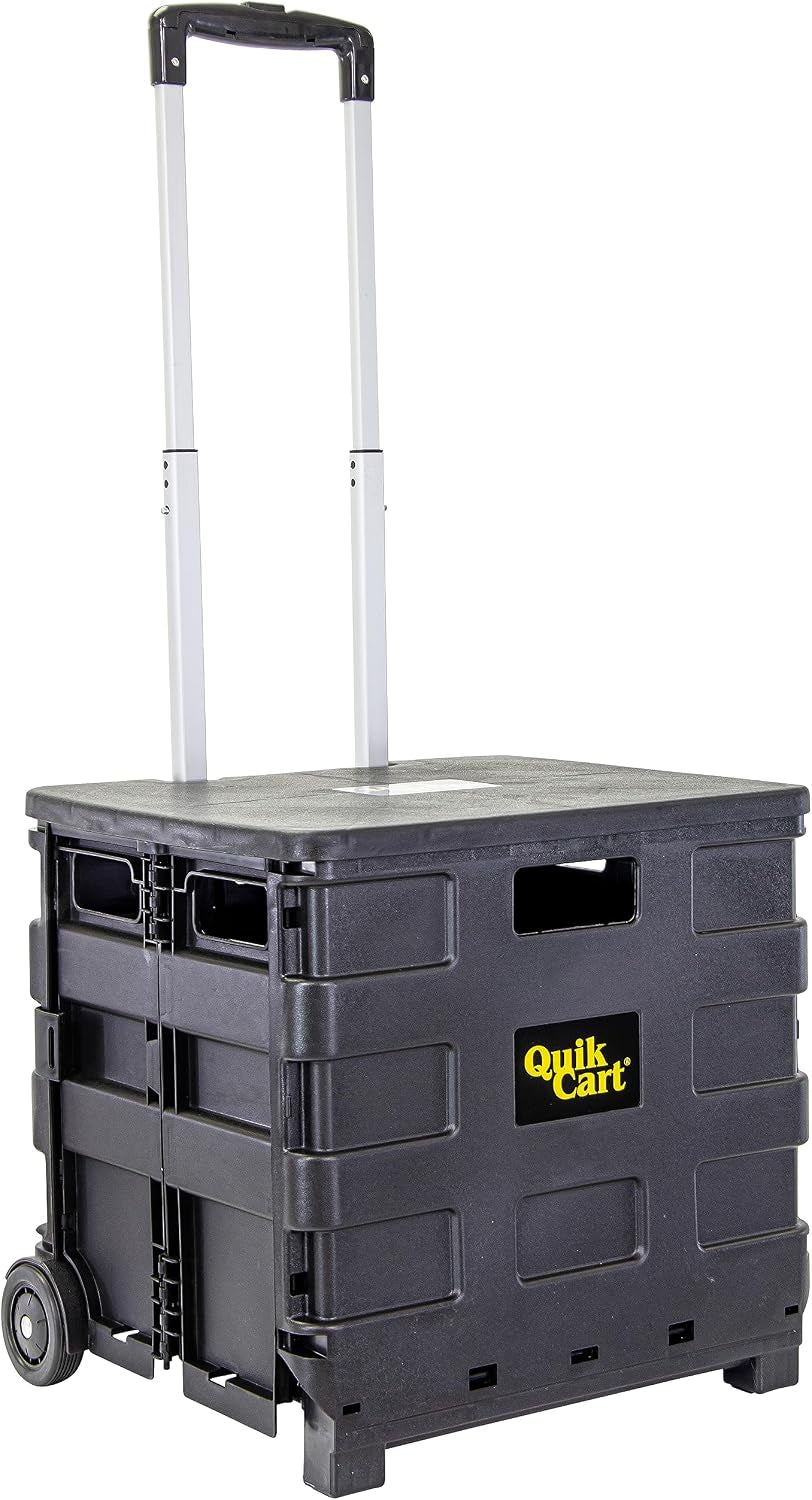 Dbest Products Quik Cart Sport Collapsible Rolling Crate on Wheels - Black