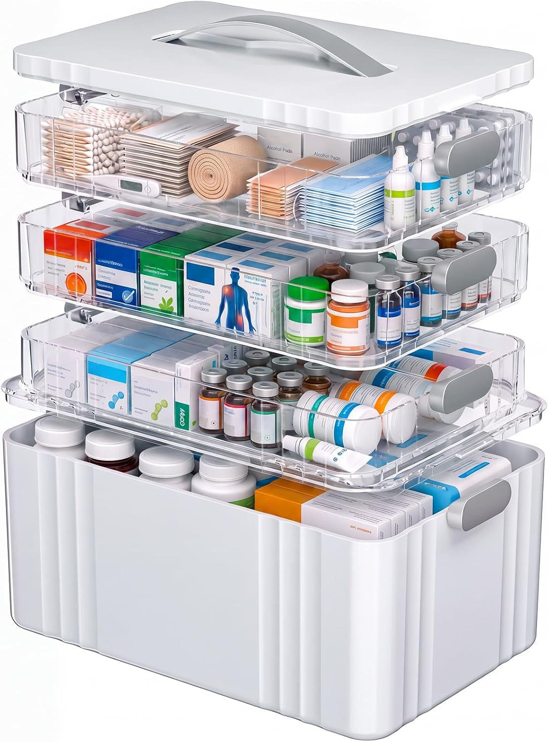 4-Tier Medicine Organizer - Multipurpose Medicine Cabinet Storage Box