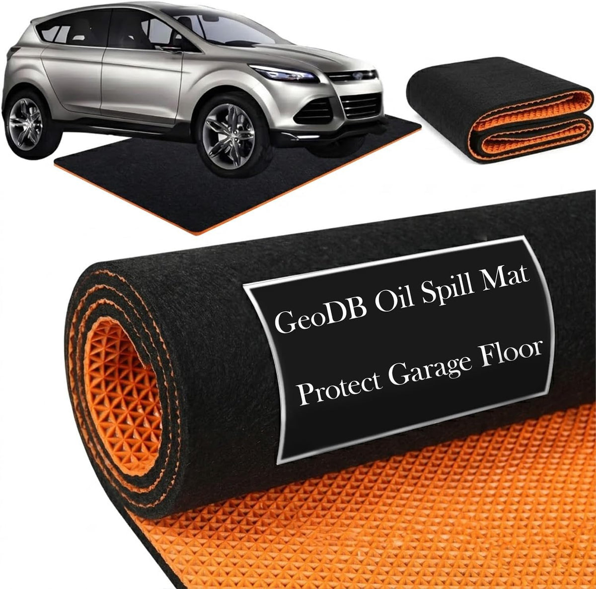 Oil Spill Mat for Driveway Garage, 72X60 Oil Drip Rubber Mat under Car