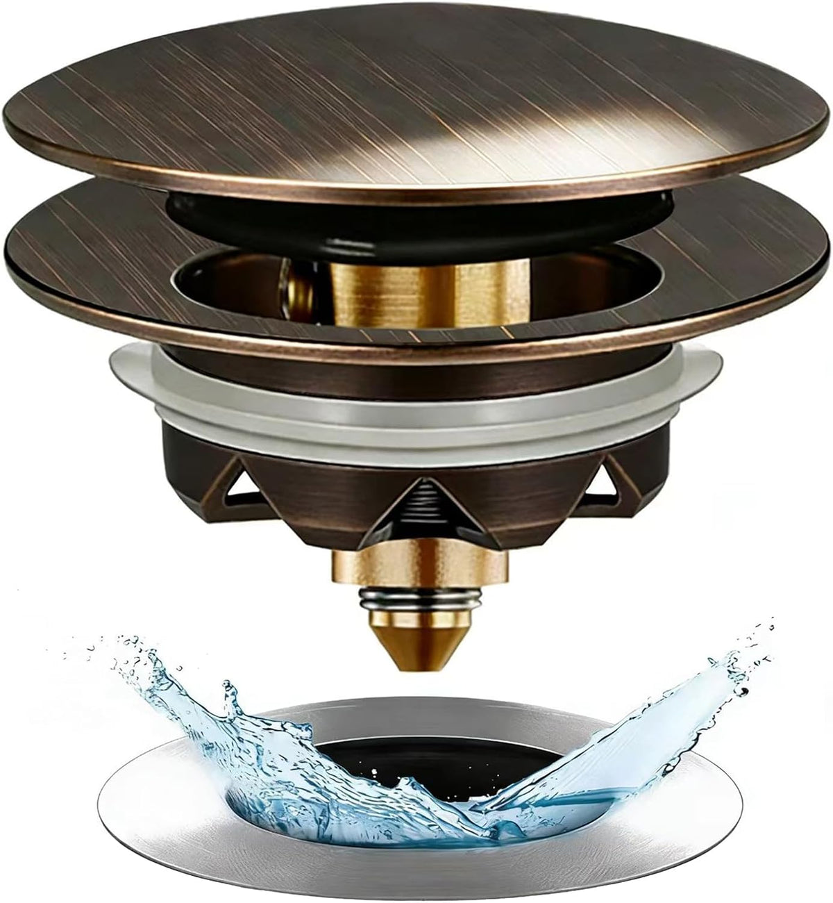 Anlige Bathtub Drain Stopper,Pop up Tub Stopper and Cover with Hair Catcher