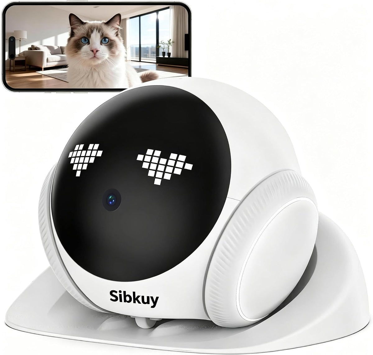 Mini Pet Camera Robot, 2K Mobile Familybot Pet Companion for Dogs and Cats