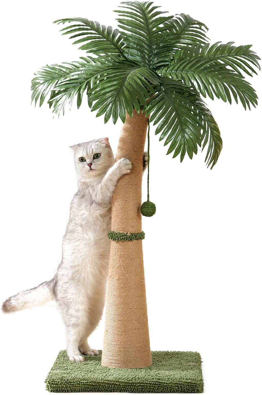 40" Tall Palm Tree Cat Scratching Post for Indoor Cats (Style A)