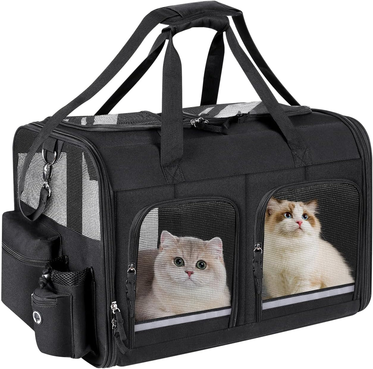 Cat Carrier for 2 Cats,Double Cat and Dual Dog Carrier Large for Two Pets