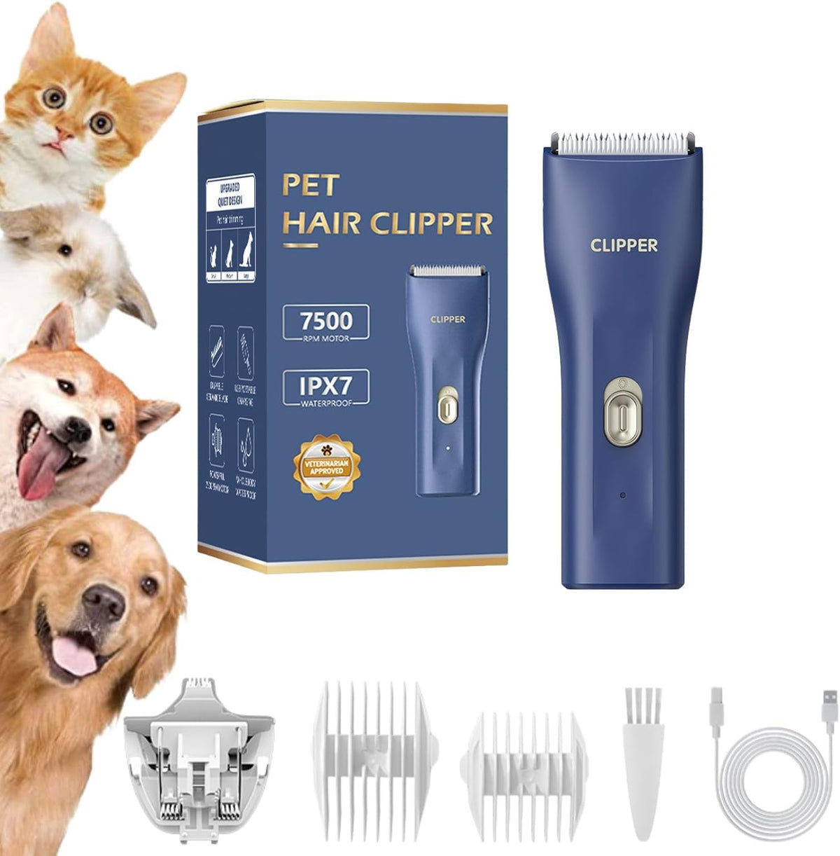 Dog Grooming Kit Clipper for Thick Coat