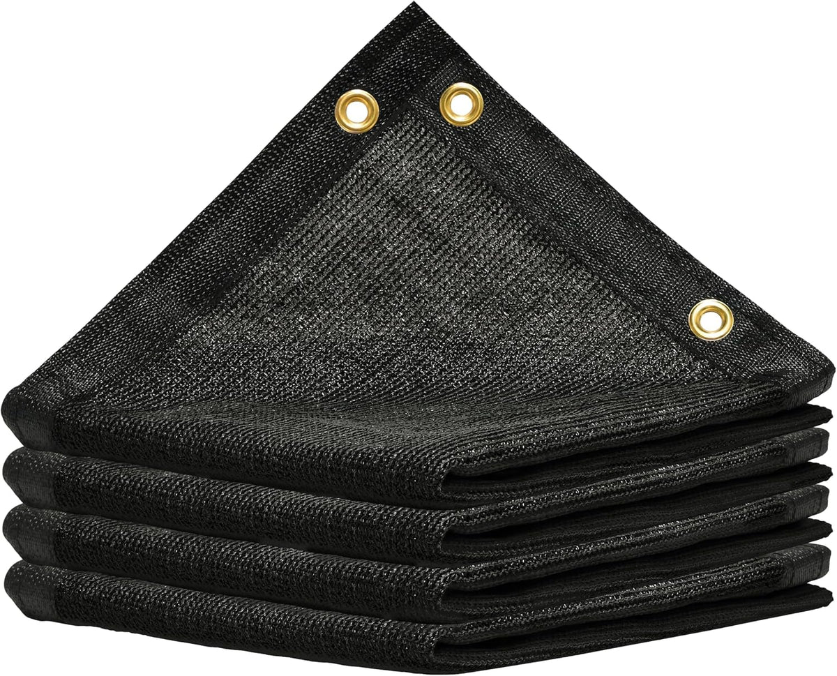Amgo 90% Shade Cloth 8' X 4' Black Mesh Tarp with Grommets for Patio