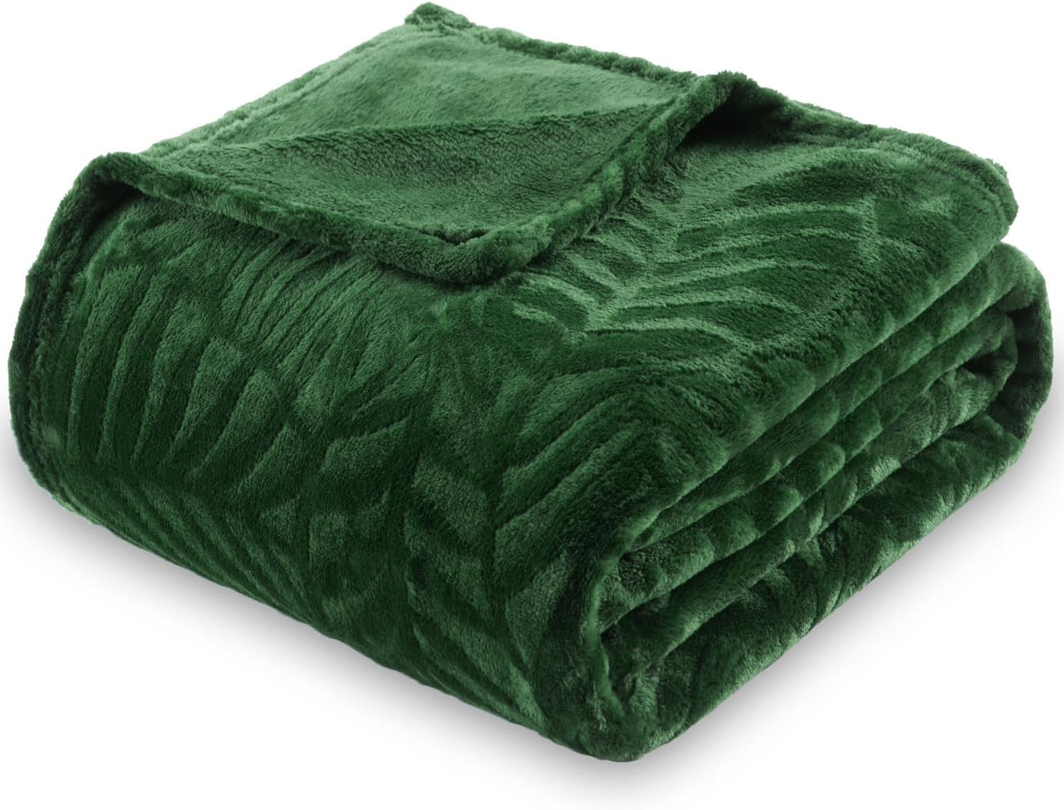 SOCHOW Super Soft Flannel Fleece Throw Blanket, 60 X 80 Inches, Olive Green
