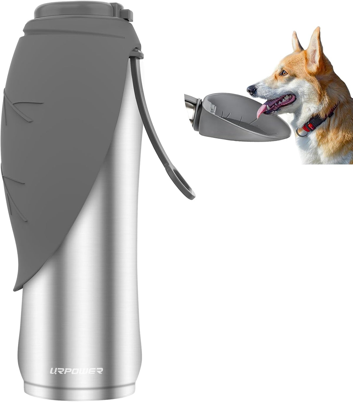 URPOWER Insulated Dog Water Bottle, 27 Oz Leakproof Travel Bottle