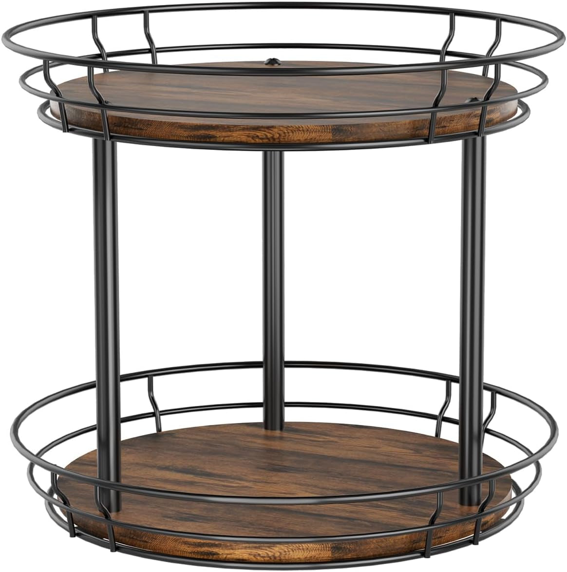 LAMU 2 Tier Lazy Susan Turntable Rotating Spice Rack Organizer for Cabinet