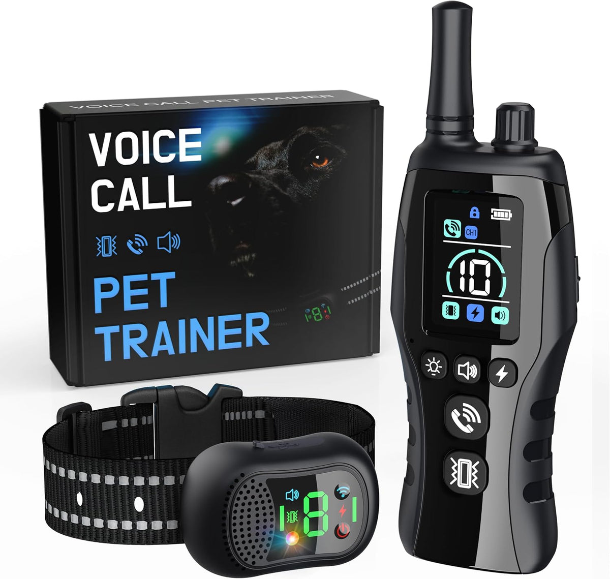 Shock Collar for Dogs with Voice Call & Flashlight, 4900FT Range
