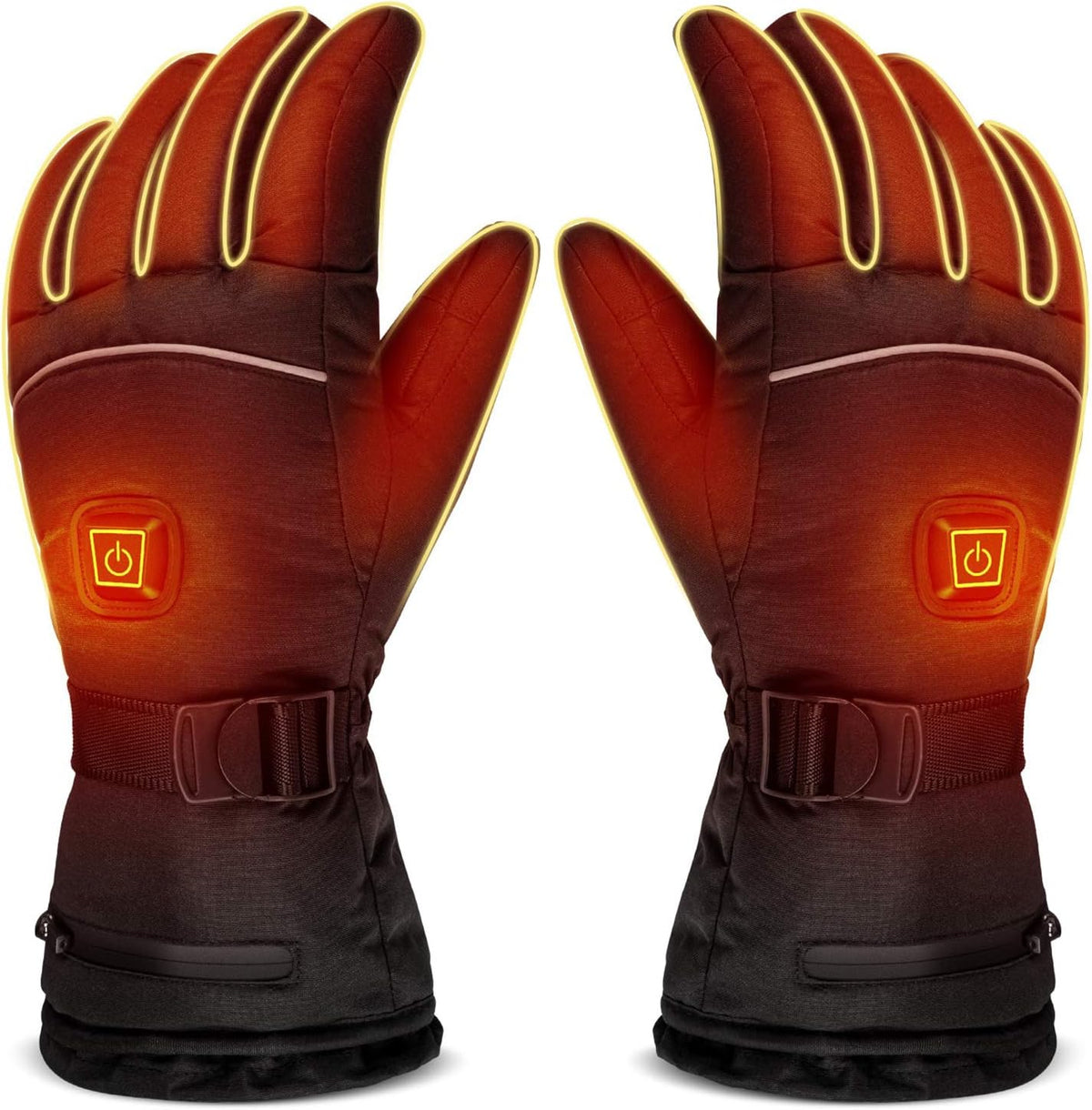 Heated Gloves 8H Working Hours Rechargeable Lithium Battery 3 Temperature Settings Electric Heat Resistant Gloves for Men Women for Sports Outdoor Climbing Hiking Skiing Winter Handwarmer