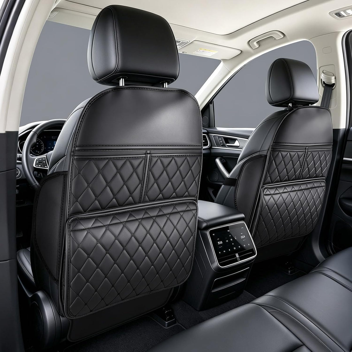 SARDVISA Kick Mats Back Seat Protector with Large Pocket Organizer, 2 Pack