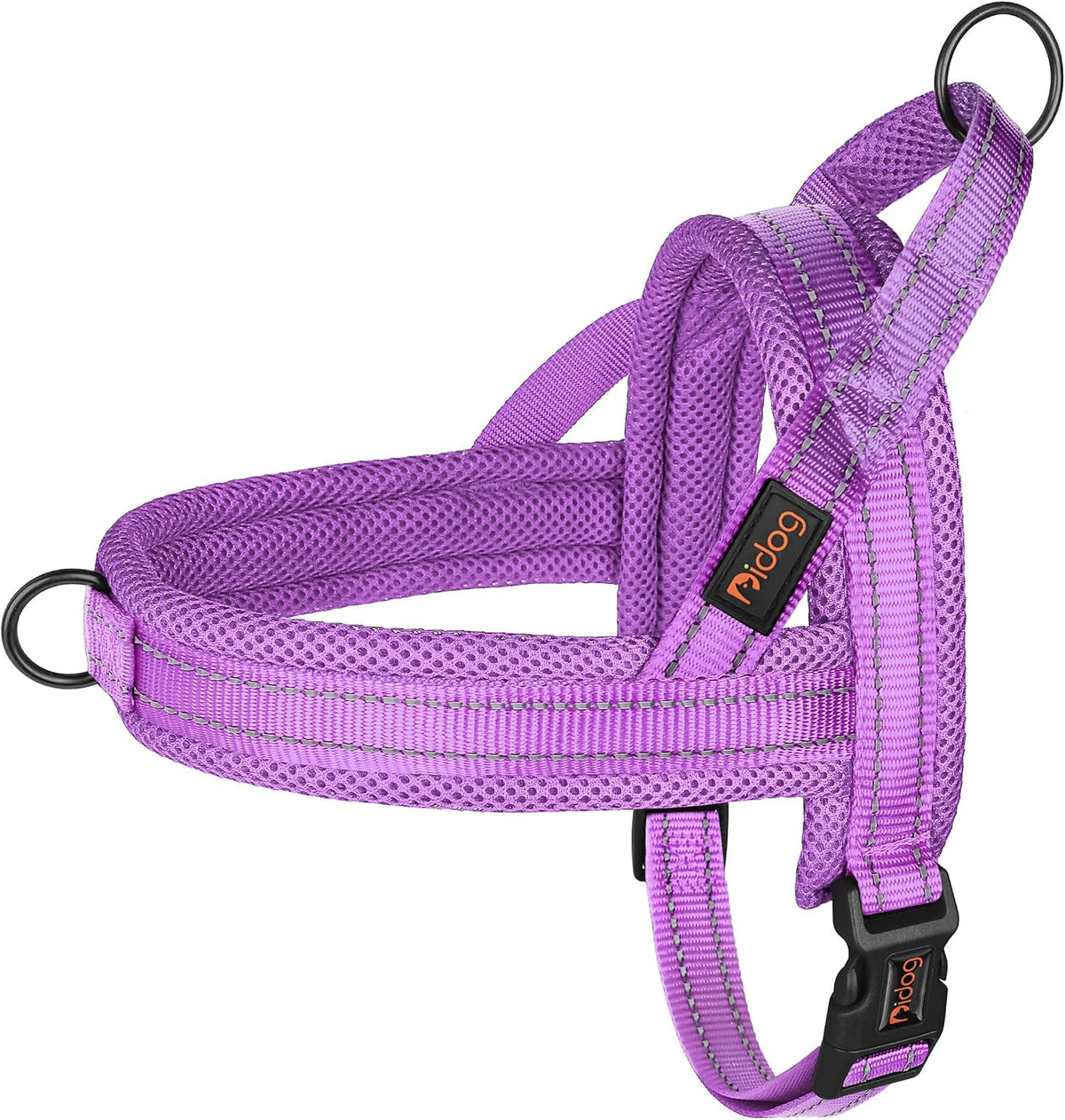 No Pull Dog Harness for Medium Dogs, Breathable Mesh Padded, Purple,M
