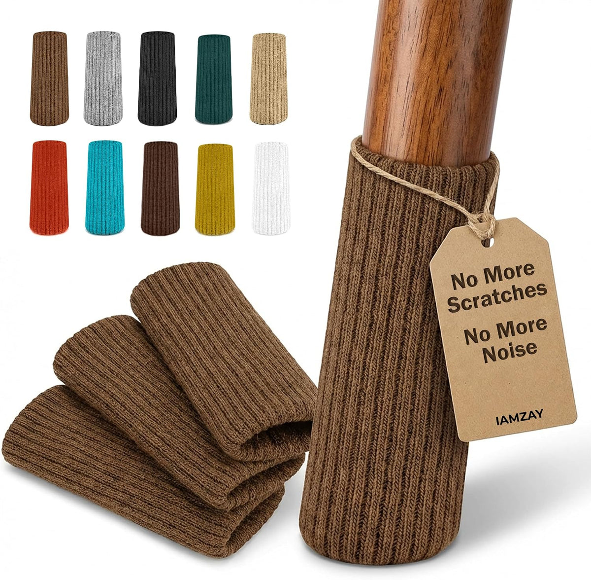 Chair Leg Socks 16/24/32 Pcs Brown Furniture Leg Covers Floor Protectors