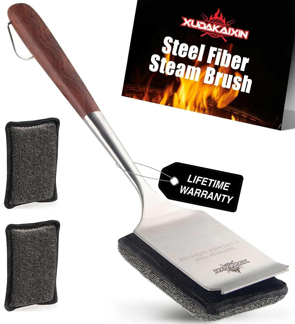 XUDAKAIXIN Grill Brush Bristle Free – Steam Cleans Burnt Grease Fast