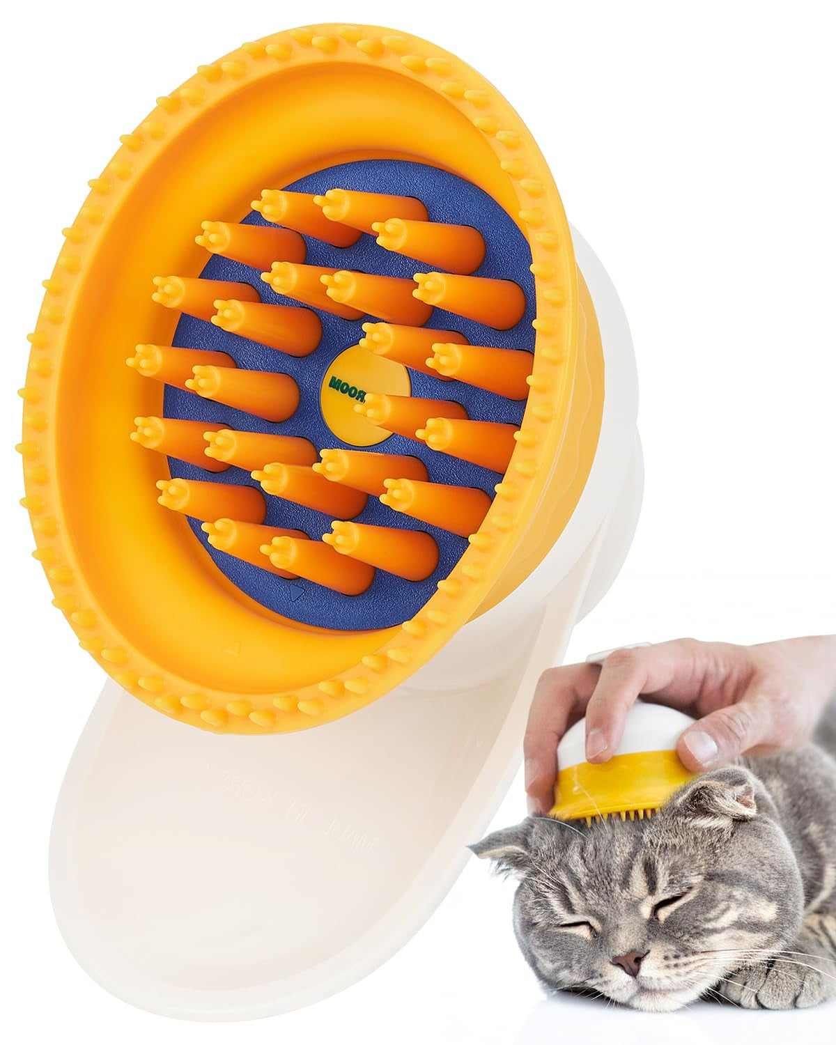 PETHROOM Silicone Cat Brush for Shedding – Gentle Grooming & Relaxing Massage, Light Deshedding Tool, Removes Loose Fur & Dander, Safe for Sensitive Skin, Cats, Dogs & Rabbits