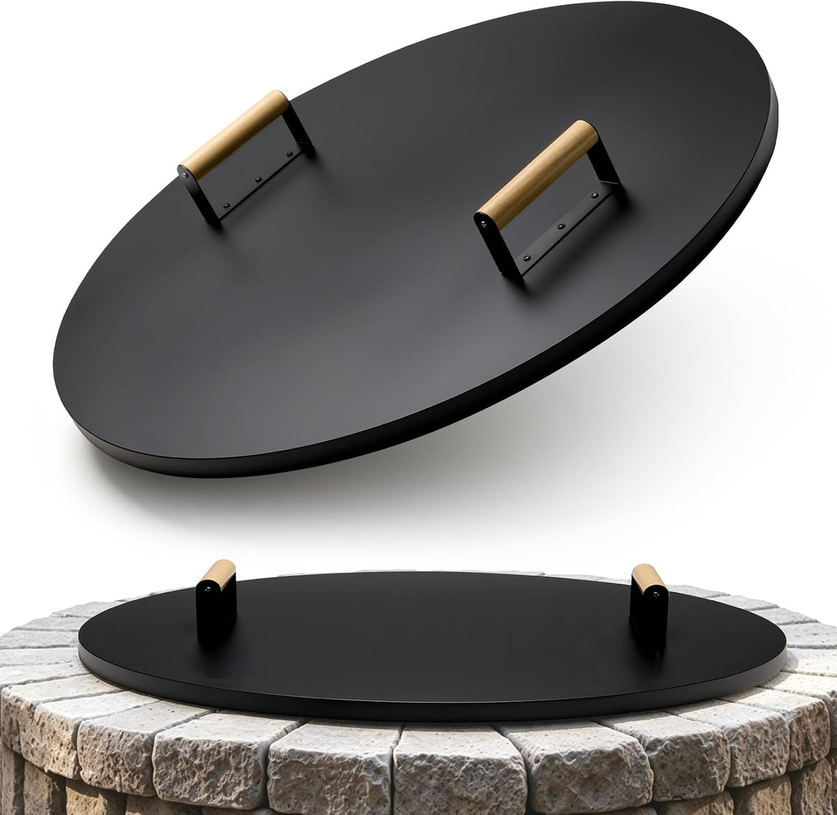 36-Inch round Fire Pit Lid, Heavy Duty Steel Fire Pit Cover, Firepit Lid