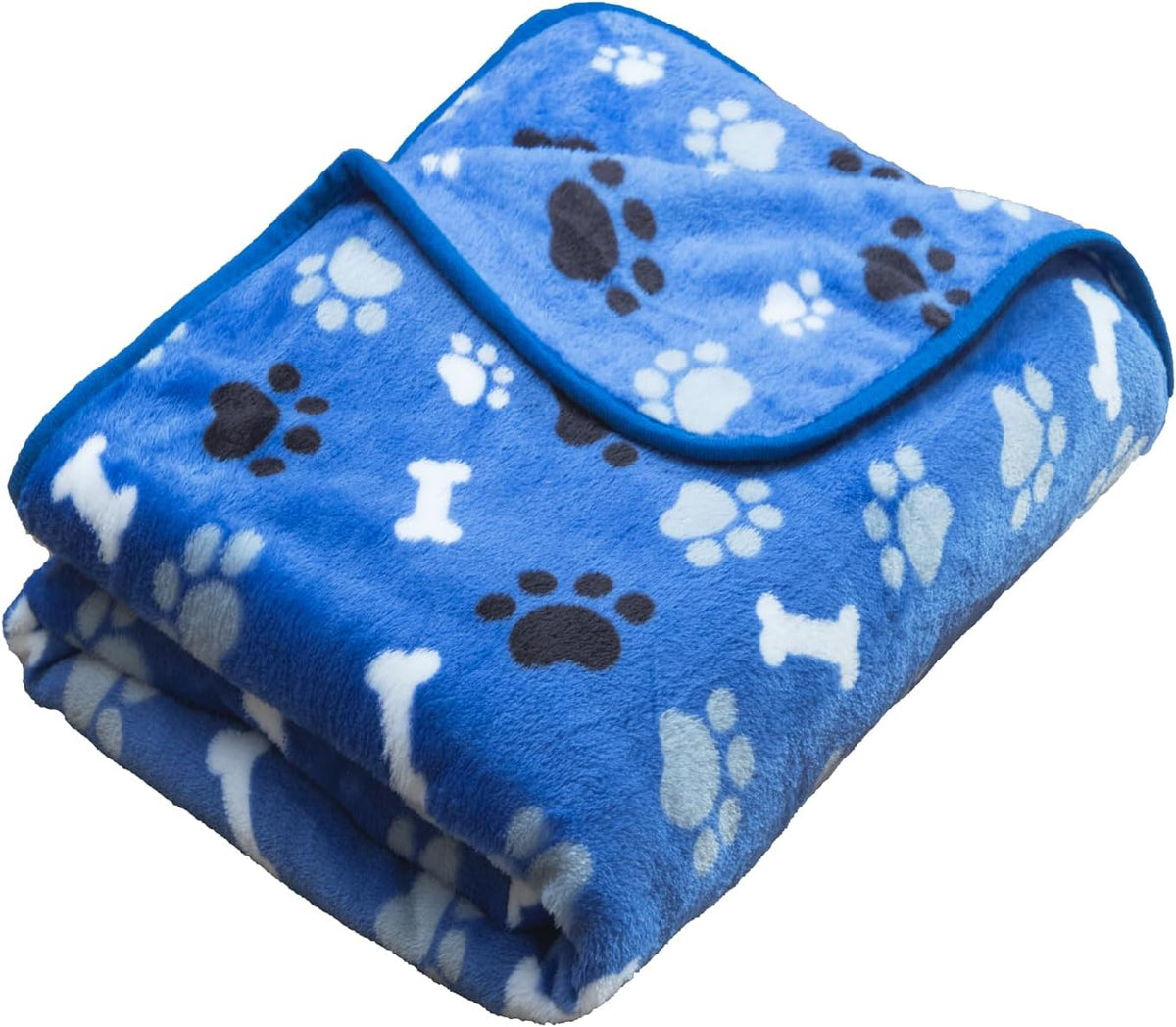 Dog Blanket Paw Bone Pattern 1 Pack 2 Super Soft Warm Flannel Sofa Cover Car Bed Protector, Urine Proof Washable Outdoor Pet Blanket for Puppy Large Dogs & Cats,40"*30" Grey