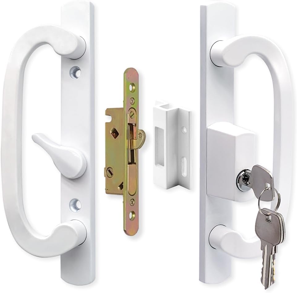 ALLYWASAI 46-02 Offset Latch Sliding Patio Door Handleset Fits 3-15/16" H.C