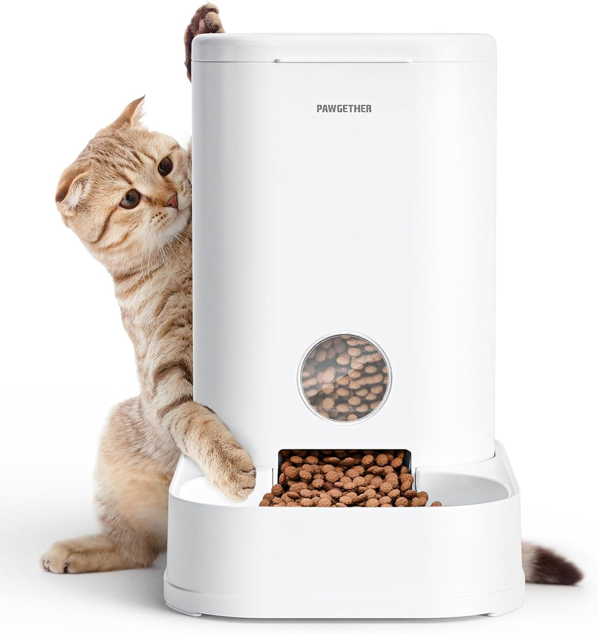 PAWGETHERยฎ Gravity Cat Feeder, 1 Gallon/3.5L Dog Food Dispenser, No-Electricity Automatic Pet Feeder, Auto Refill Food Bowl for Cats & Small, Medium Dogs Easy to Fill