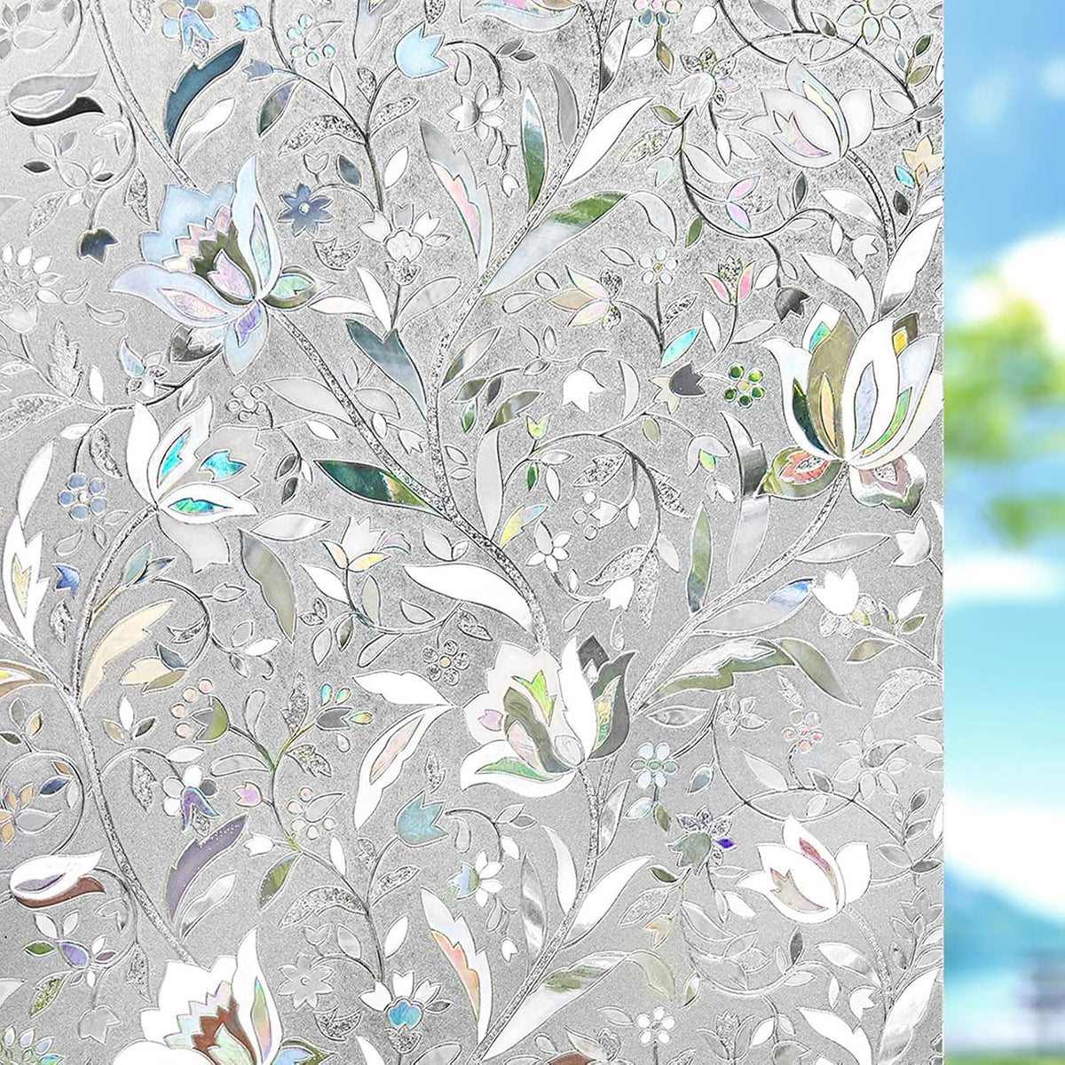 Kromapolis Privacy Window Film, Stained Glass Decorative, 17.5″ X 78.7″