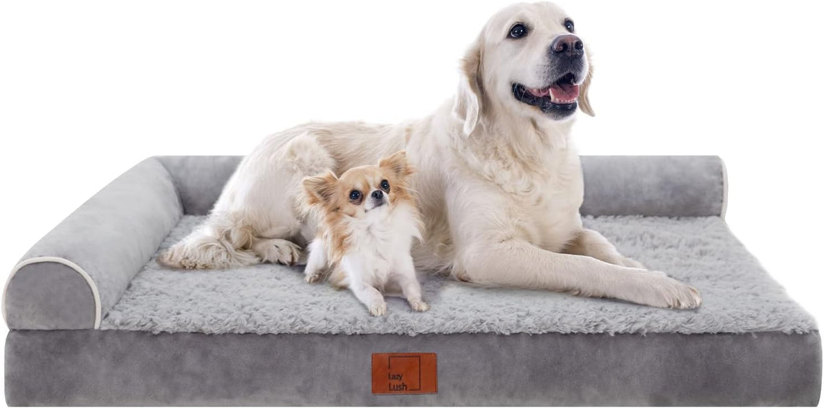 Orthopedic Dog Bed, Pet Sofa with Bolster for Extra Large Dogs