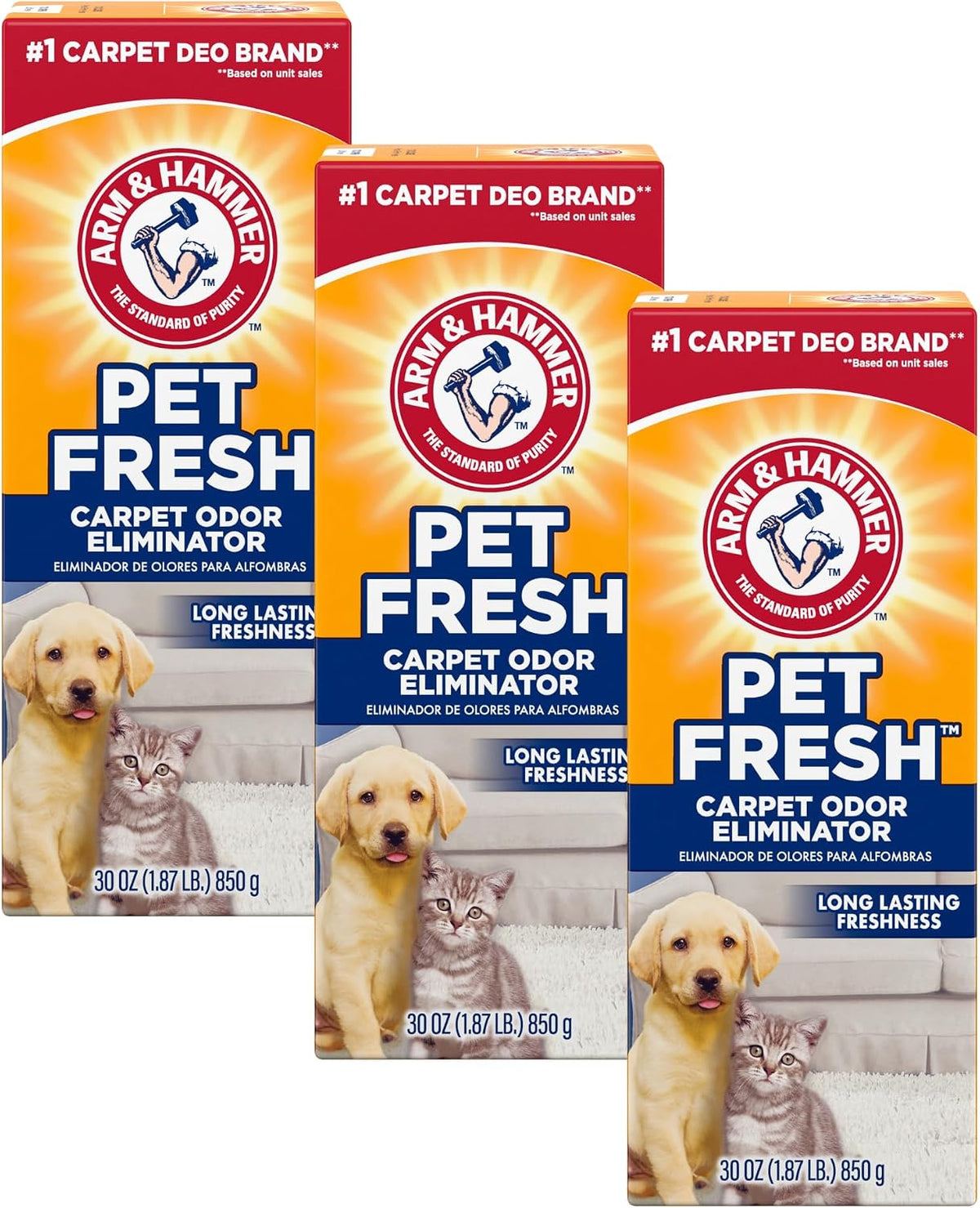 ARM & HAMMER Carpet Odor Eliminator, Pet Fresh, 30 Oz (Pack of 6)