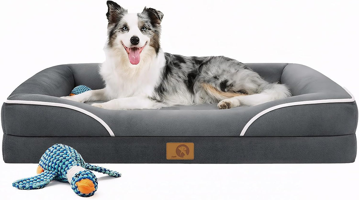 Homemate Dog Bed Large Sized Dog: 42"X30" Orthopedic Pet Bed with Toy