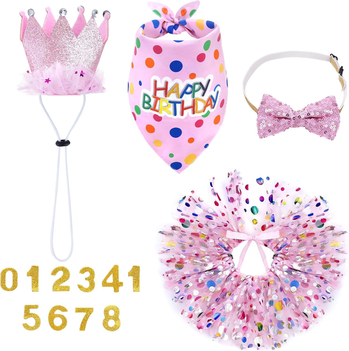 Hoyuwak Dog Birthday Party Supplies Girl Dog Birthday Bandana Tutu Set