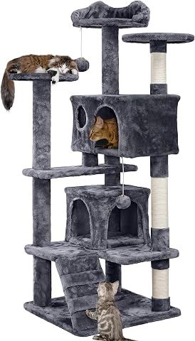 Heybly Cat Tree, 74.8-Inch Spacious & Tall Cat Tower for Large Cats HCT062W