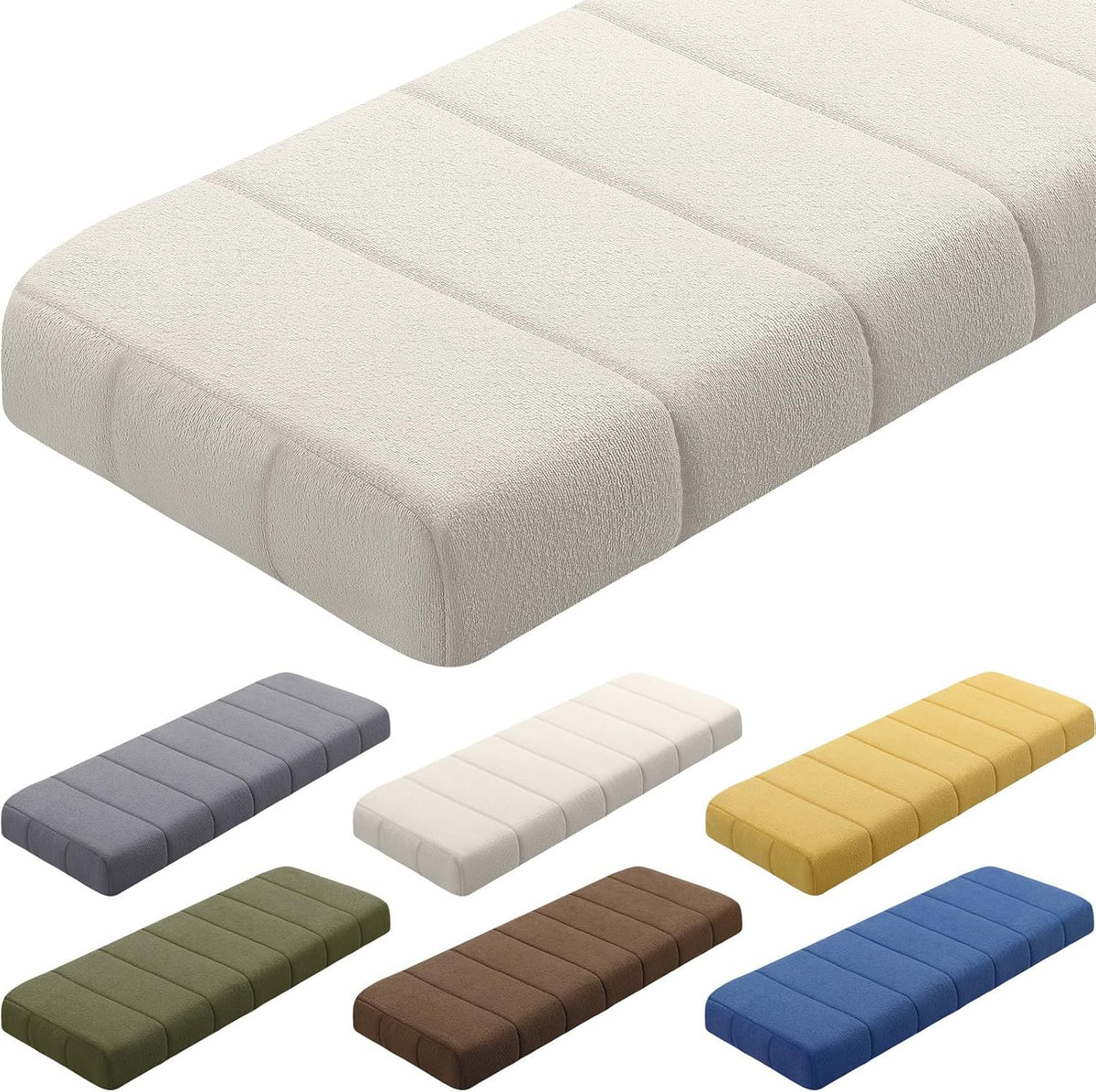Wenqik 36X14X4 Inch Bench Cushion for Indoor Outdoor Furniture, Beige