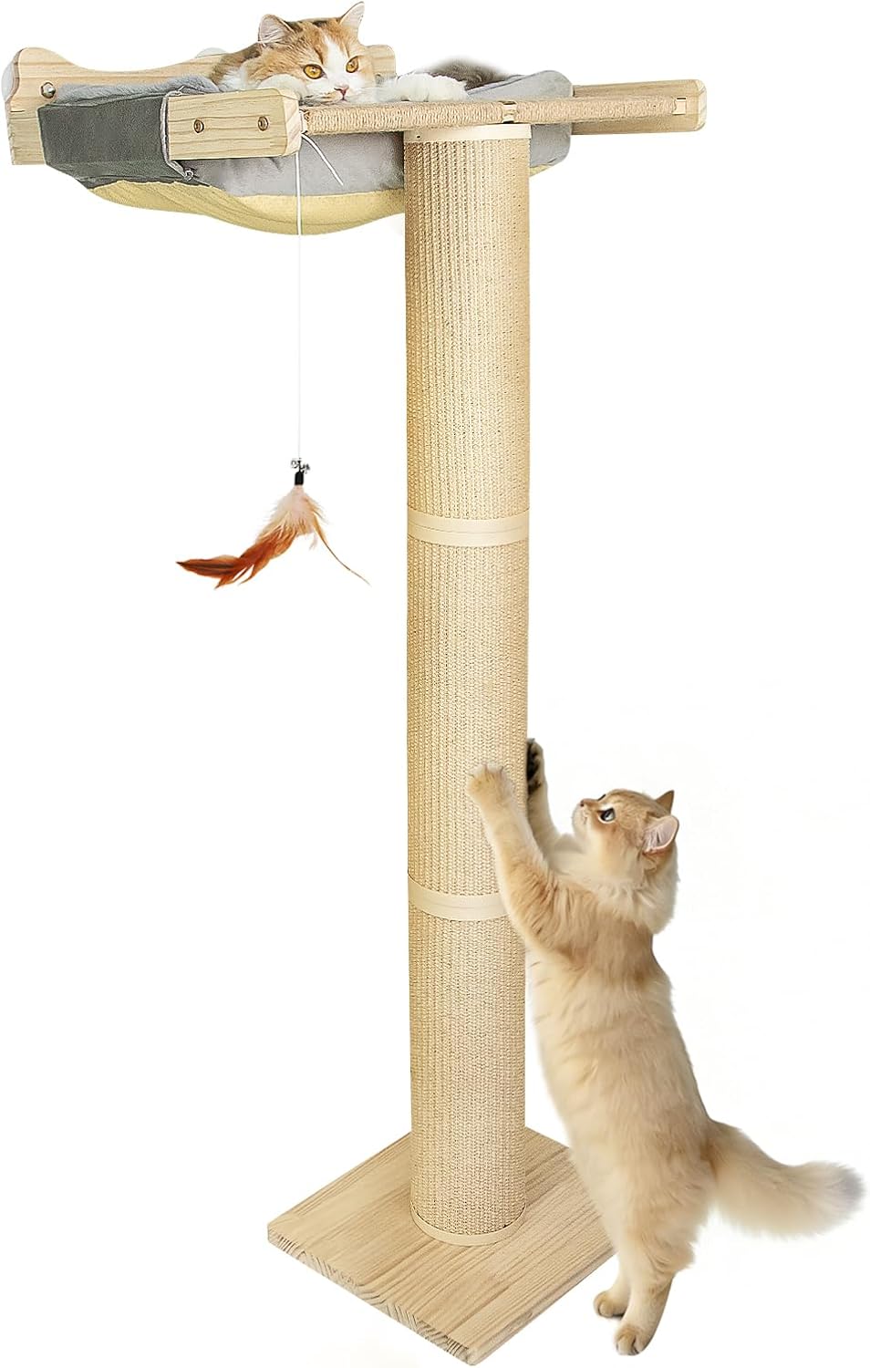 54" Tall Cat Scratching Post with Window Perch
