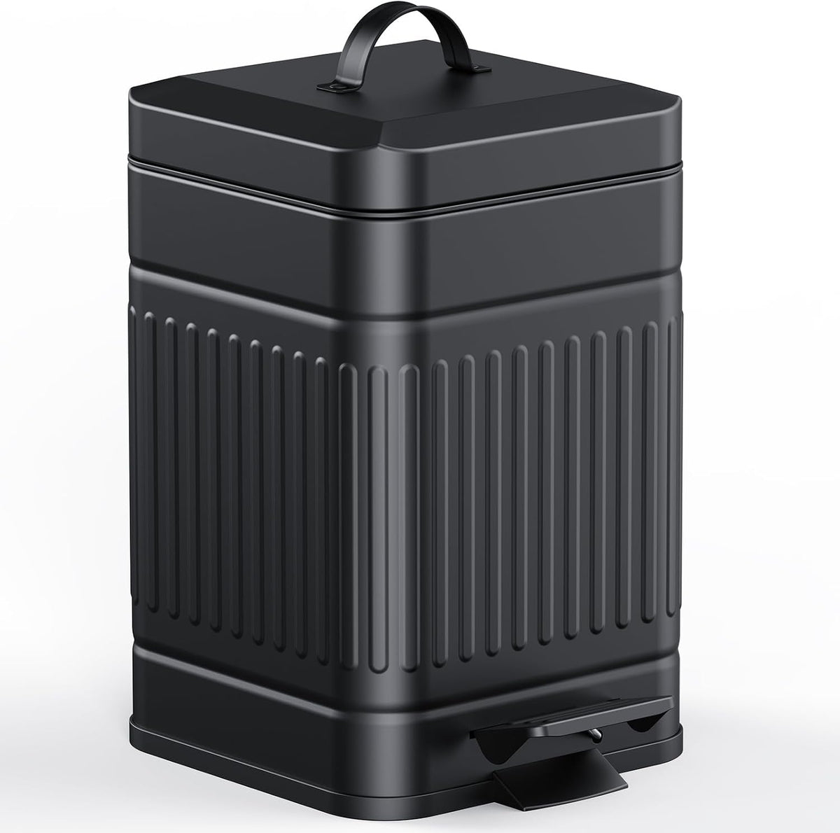CEROELDA Small Trash Can with Lid-1.3 Gal-Dog Poop Trash Can Outside-Black