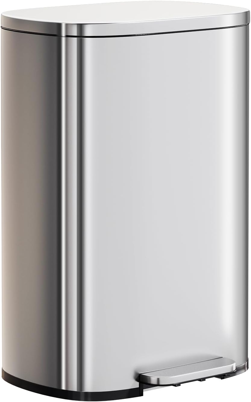Paylesshere | 13G Trash Can with Lid | Steel | Removable Inner Bucket