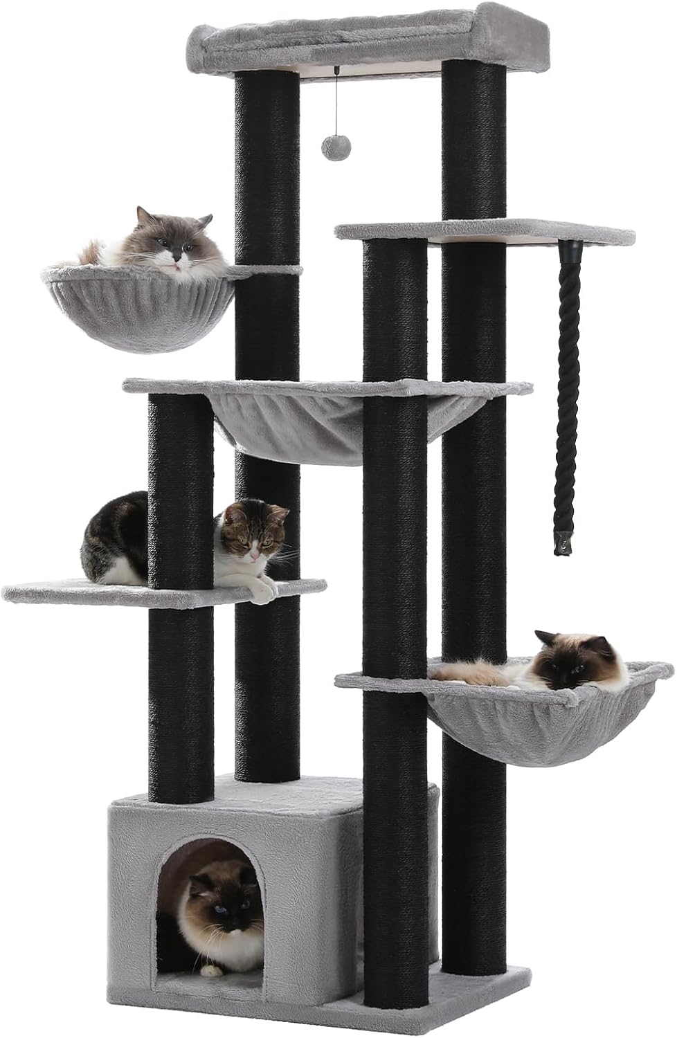 67" Heavy Duty Cat Tree for Indoor Cats, XXL Cat Tower with Thick Post