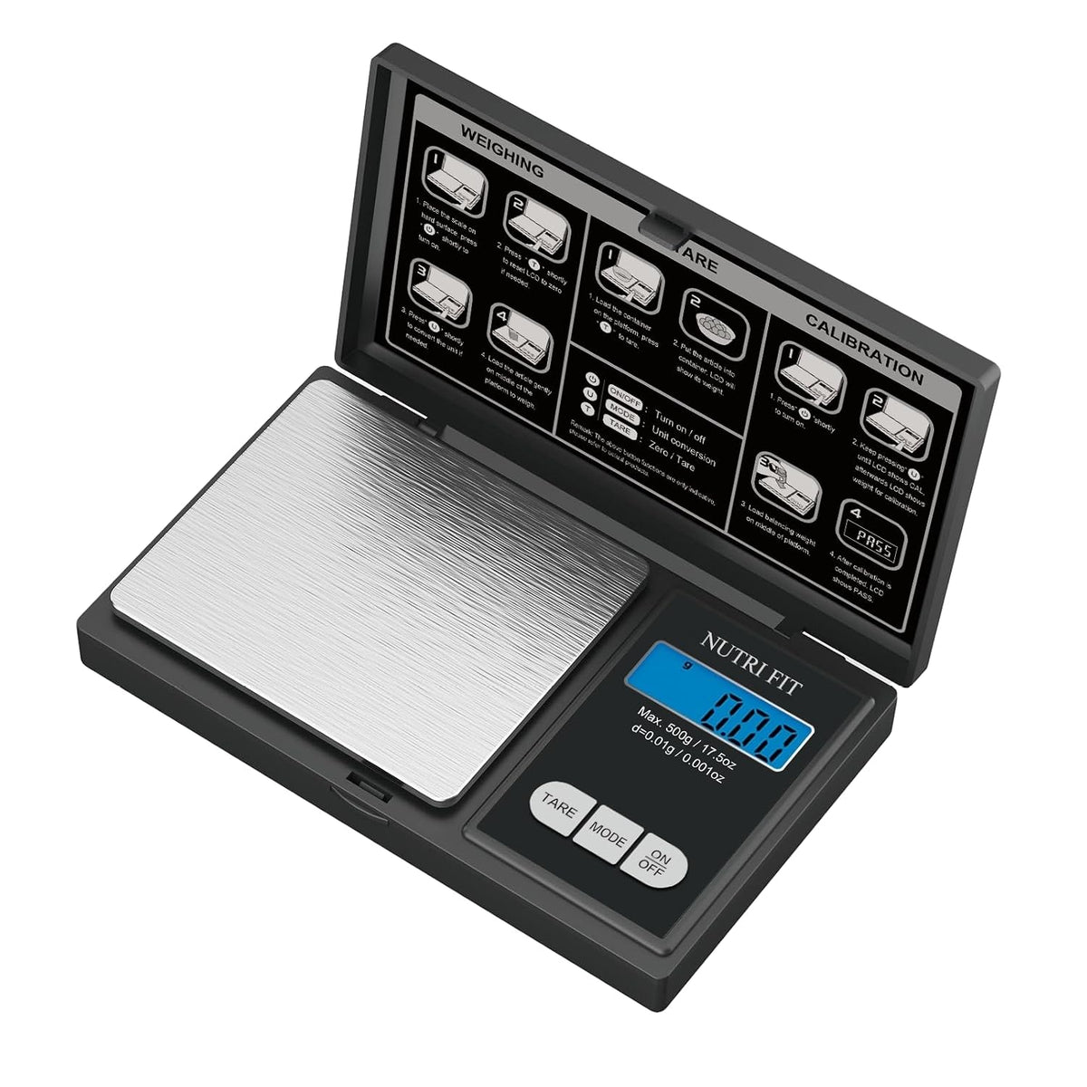 NUTRI FIT Gram Scale Digital Pocket Scales 0.01G 500G Small Jewelry Scale