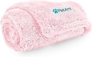 Petami Fluffy Sherpa Waterproof Dog Blanket for Small Pet Cat, 24X32 Pink