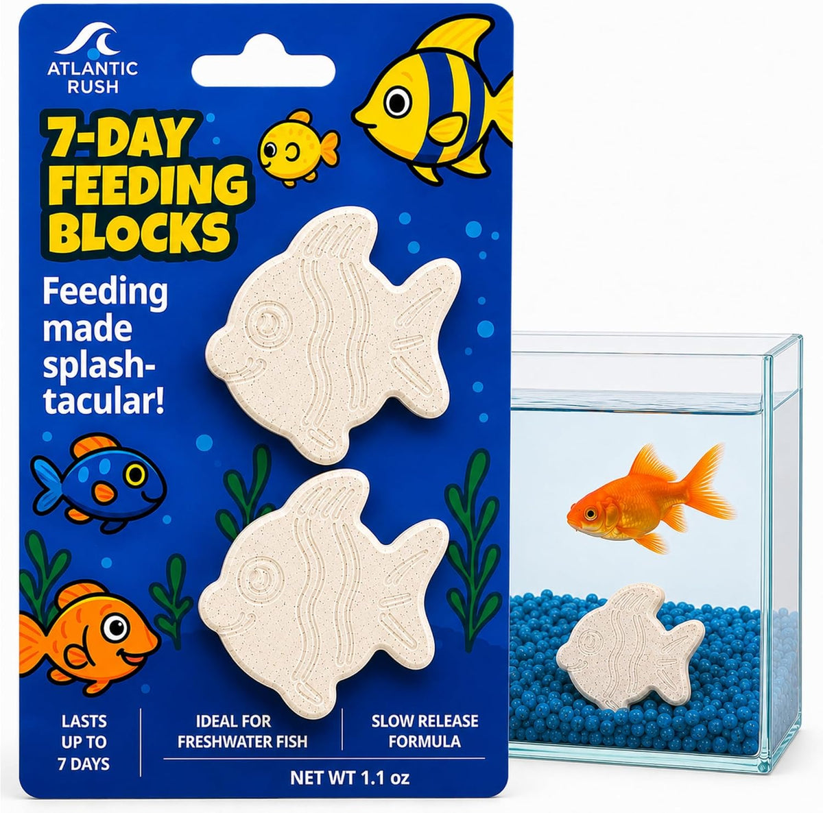 Fish Food Vacation Feeder for Aquarium, 7 Day Slow Release Block